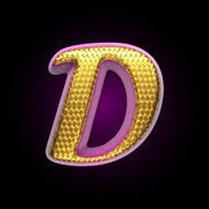 vector golden and pink letter d