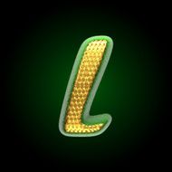 vector golden and green letter l N3