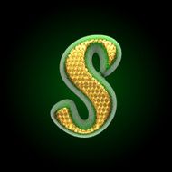 vector golden and green letter s N2