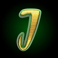 vector golden and green letter j N3