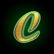 vector golden and green letter c N3