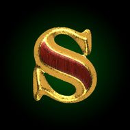 vector golden figure with red wood s