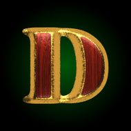 vector golden figure with red wood d