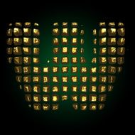 vector golden letter w N6