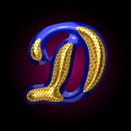 vector golden and blue letter d