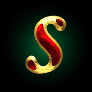 vector golden and red letter s N3