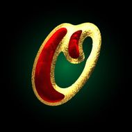 vector golden and red letter o N2