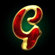 vector golden and red letter g