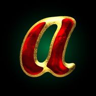 vector golden and red letter a