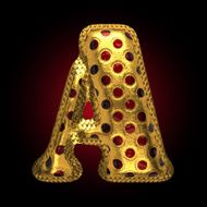 vector golden and red letter a N2