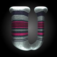 vector colored clay letter u N7
