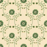 Seamless background with twigs and flowers