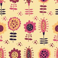 Seamless floral pattern on a beige background