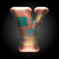vector colored clay letter y N7