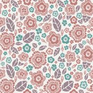 Vintage stylized seamless floral texture