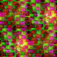 abstract vintage green red square avant-garde watercolor seam