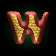 vector golden figure with red wood N140