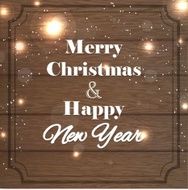 Christmas card over wood texture Vector illustration