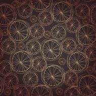 Abstract seamless texture with hand drawn wheels