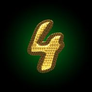 vector golden letter N62