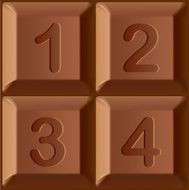 Vector characters printed on blocks of chocolate bar Figures N2