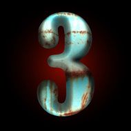 Vector old metal letter N133