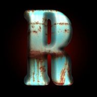 Vector old metal letter N134