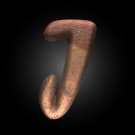 Vector old metal letter N135