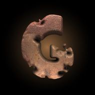 Vector old metal letter N137