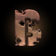 Vector old metal letter N139