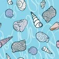 seamless pattern with colorful sea creatures