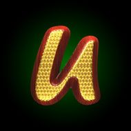 vector golden figure with red wood N141