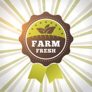 Farm fresh organic product vector eco label N2