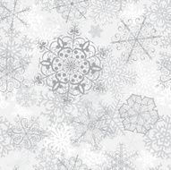 Christmas seamless pattern with gray snowflakes