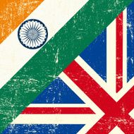 English and india grunge Flag