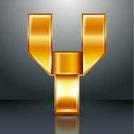 Letter metal gold ribbon - Y