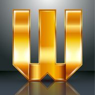 Letter metal gold ribbon - W