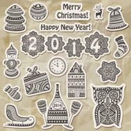 Vector Christmas Stickers Design Elements