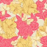 roses hibiscus and butterflies N2