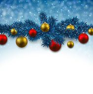 blue background with christmas balls N4