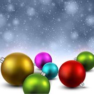 blue background with christmas balls N5