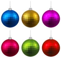 Set of textured realistic christmas balls N5