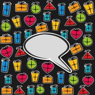 message bubble with gift box pattern