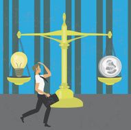 Balance with money and idea