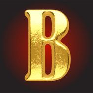 Vector golden letter b on red