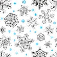 Christmas seamless pattern from snowflakes N18