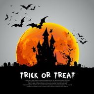 Trick or Treat Halloween sign and theme design background N3