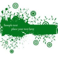 Ink grunge banner with plants N3