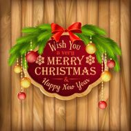 Vector Christmas garland frame balls background