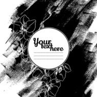 grunge template for printing or web with flowers